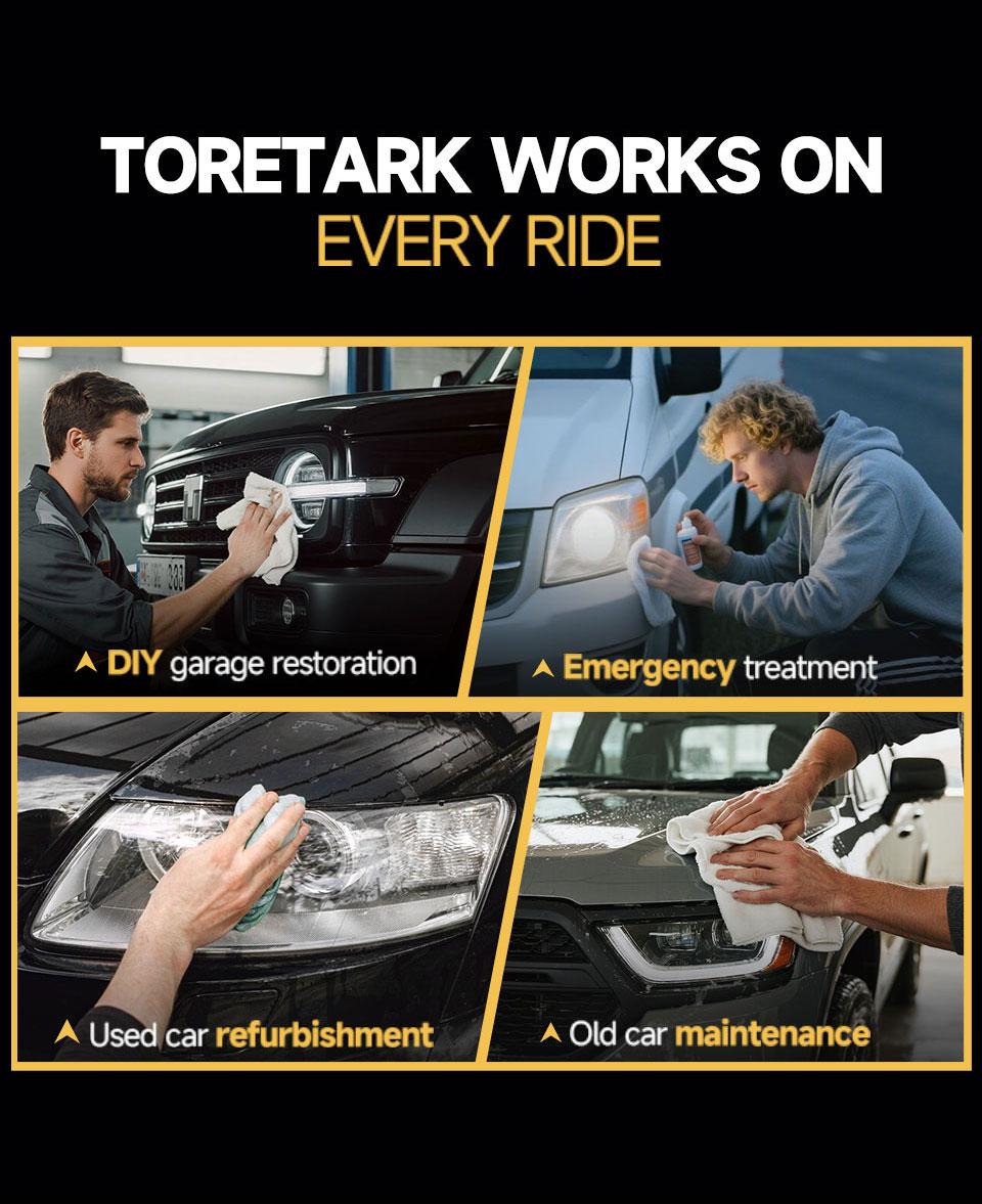 Toretark Valentine's Day Gift for Men, No-Sand Car Headlight Restoration Kits (100ML Cleaning Solution + 20ML Crystal Coating Agent), Repairs Oxidized And Yellowed Headlights, Crystal Clear Coating, Car Care Product