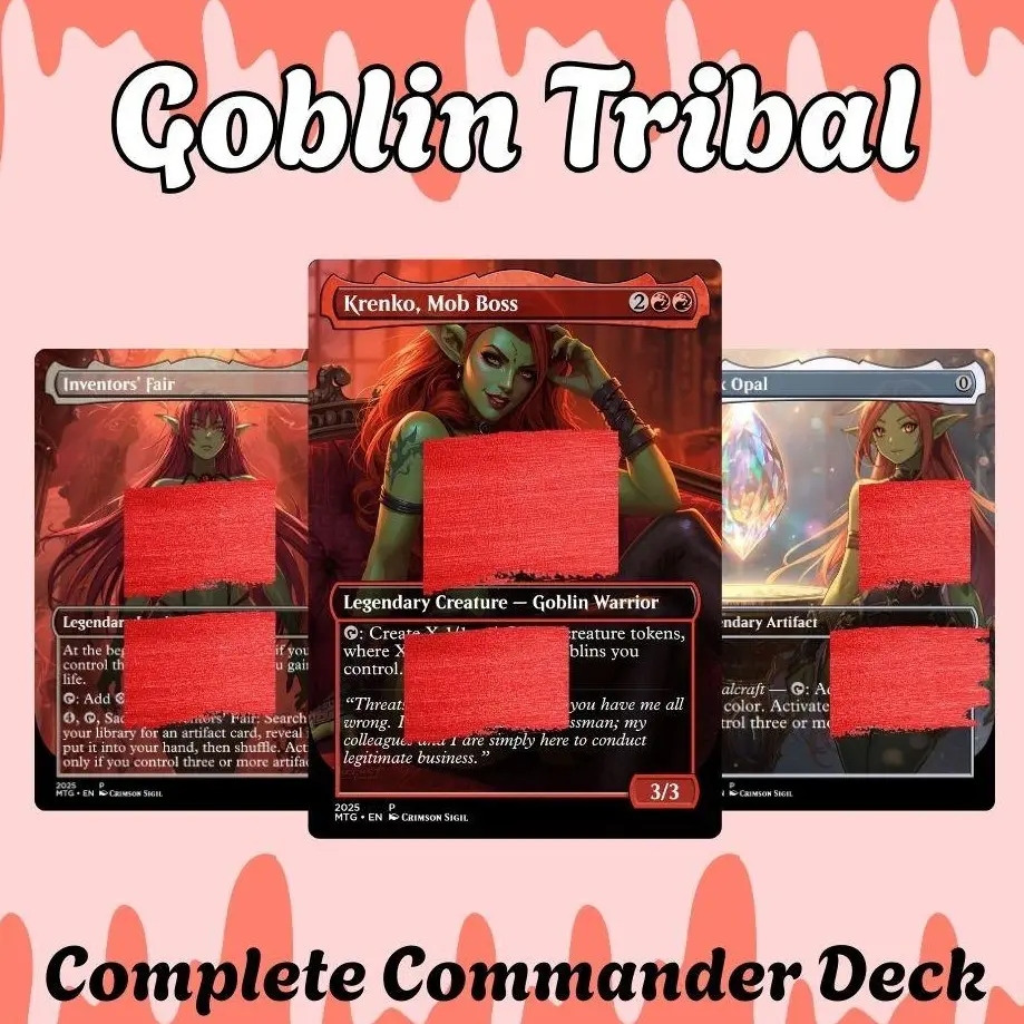 mtg goblin commander deck Krenko, Mob Boss Swarm Main Phase Commander ( EDH)Number of Cards MTG Proxy 100+ Card Commander