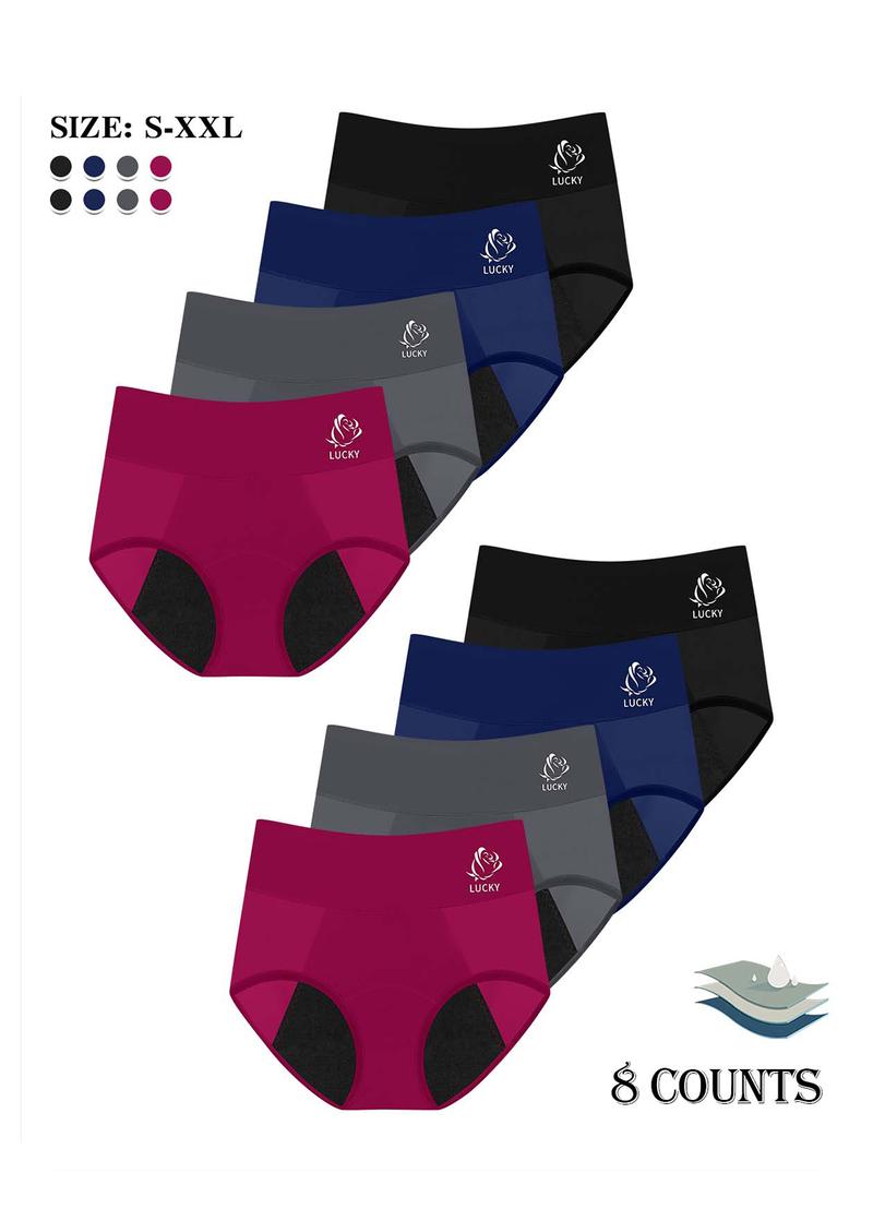 8pcs High-Waisted Leak-Proof Period Panties,Breathable Mesh Design for Summer Comfort,Lightweight Soft Underwear for Women,Monthly Protection & Daily Wear. Womenswear.