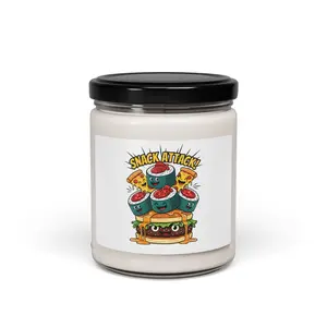 Snack Attack Pizza & Sushi Candle | Scented Soy Candle, Funny Food Mashup