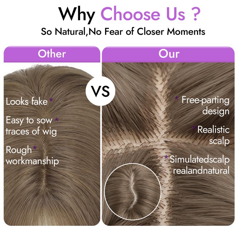 [ AISI HAIR ]Long Ombre Light Blonde Wig for Women,4x4 Realistic Scalp, Free Parting,Layered Hairstyle Synthetic Heat Resistant for Daily Party Use 26 inch