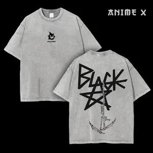 Retro Vintage Blackstar X Chain Scythe - Soul Eater Anime Double Printed  Washed T-Shirt Unisex Mineral Anime Manga Wash Heavy Cotton T-shirt, Gift For Anime Fan Lover