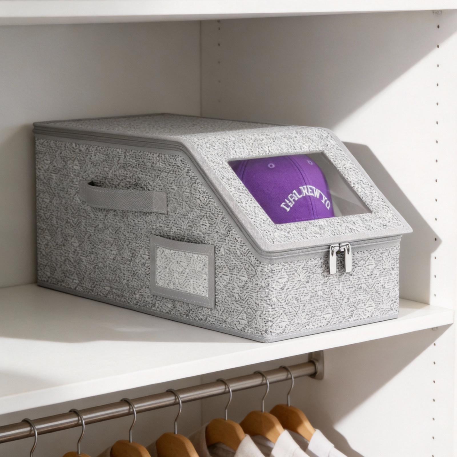 hat Organizer Baseball Cap Storage Box Holds Up to 24 Caps Durable Cardboard Stackable Hat Organizer for Wardrobe Easy Carry