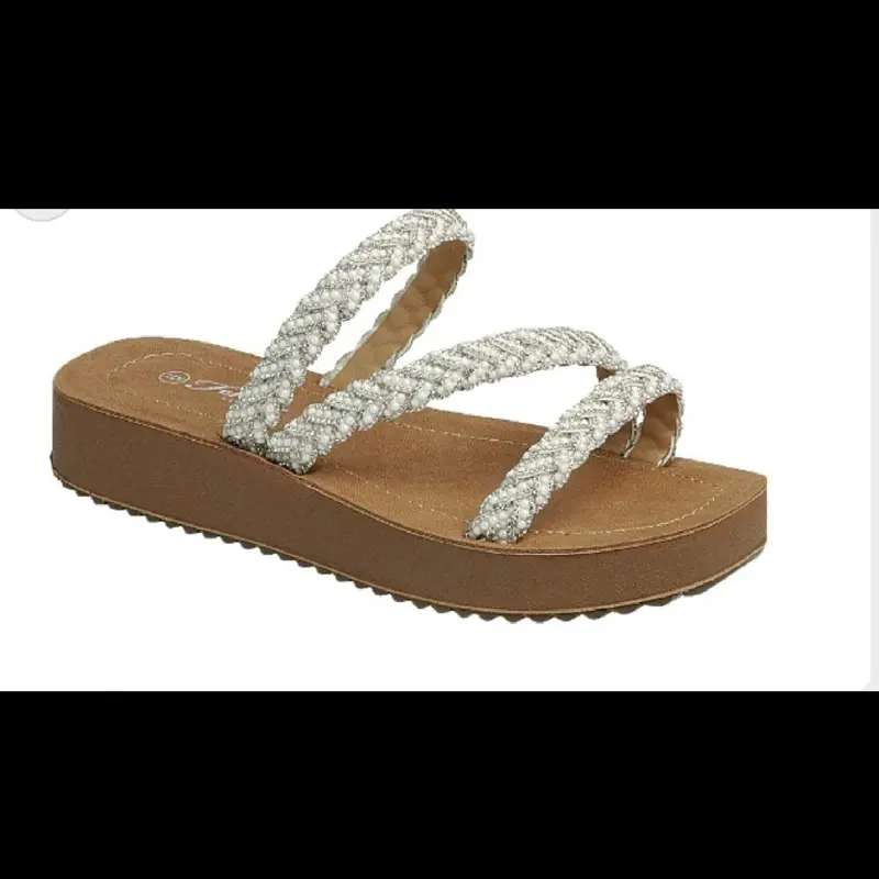 White Bling Multi Strappy Sandals Summer