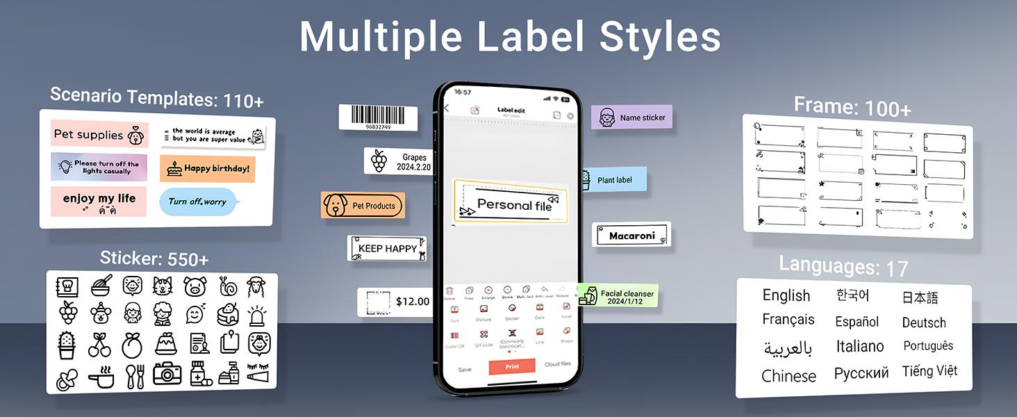 Marklife mini label maker, portable label printer, wireless Bluetooth printer. Can print thank you labels, item labels, and spice jar labels, suitable for office, home, and student use. Suitable as a Mother's Day gift for mom. Marklife mini label maker, portable label printer, wireless Bluetooth printer. Can print thank you labels, item labels, and spice jar labels, suitable for office, home, and student use. Suitable as a Mother's Day gift for mom.