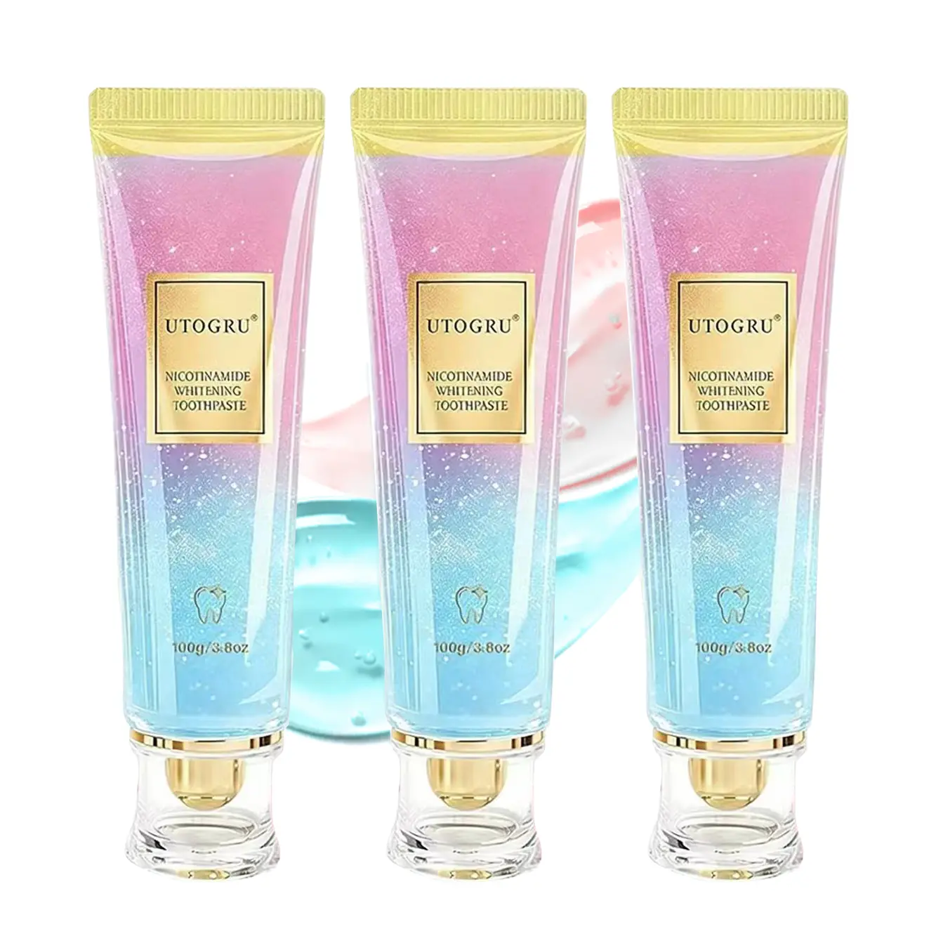 3pc Gentle Whitening Toothpaste,Color correction, Niacinamide Infused, Mild Daily Use,Reduces Surface Stains, Brightens Smile Gradually Mint Cleansing Oral