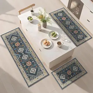 Washable Kitchen Rugs Set of 3 Piece Non Slip Runner Set Boho Kitchen Runner Mat Decor Carpet for Hallway Laundry
