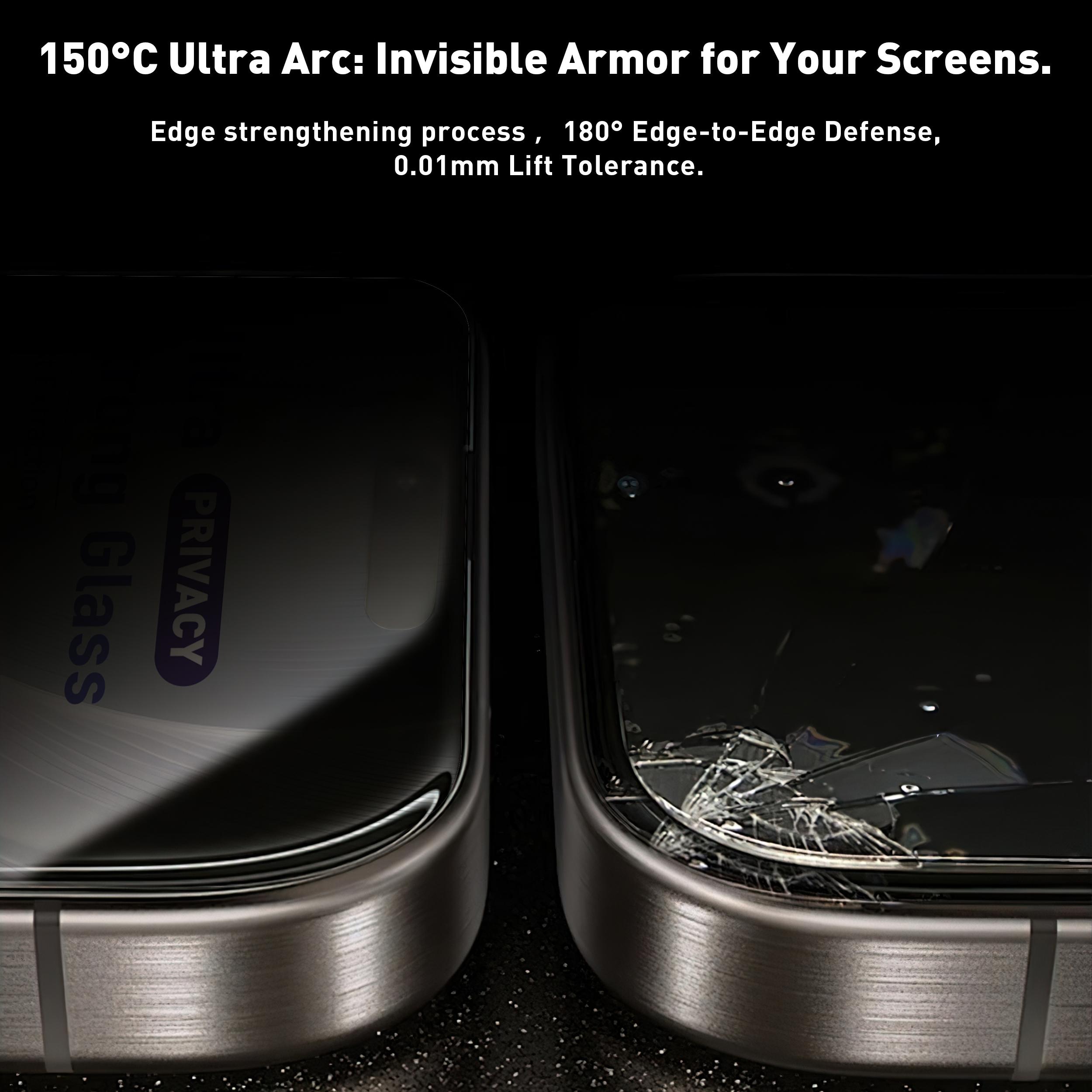 Privacy Screen Protector + Camera Lens Protector Set – 5-Layer Anti-Shatter Glass, Crystal Clear, Scratch-Resistant, Ultra-Smooth Touch, Privacy Protection, Circular Polarized Eye Protection, Easy Installation