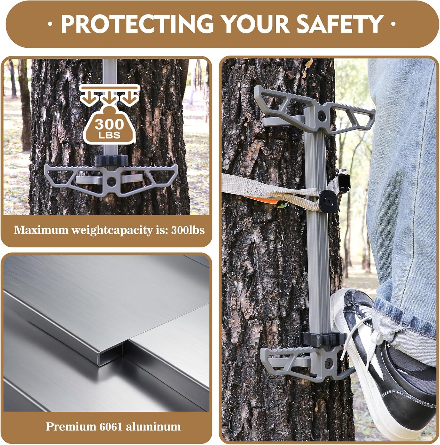 Complete Tree Saddle Hunting Kit, Includes Lightweight Hunting Saddle, 12"x12" Aluminum Platform, 4 Pack Climbing Sticks, Ropes, Bridge & Tether – All-in-One Mobile System for Saddle Hunters Complete Tree Saddle Hunting Kit, Includes Lightweight Hunting Saddle, 12"x12" Aluminum Platform, 4 Pack Climbing Sticks, Ropes, Bridge & Tether – All-in-One Mobile System for Saddle Hunters