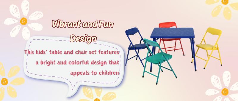 【Deals For You Days】Homy Casa Kids 5-Piece Folding Activity Table and Chair Set - Lightweight, Multi-Color, Perfect for Playrooms& Home Use Furniture Storage 【Deals For You Days】Homy Casa Kids 5-Piece Folding Activity Table and Chair Set - Lightweight, Multi-Color, Perfect for Playrooms& Home Use Furniture Storage