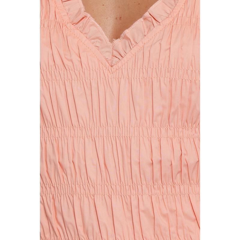 Xenia Smocked Top - Peach