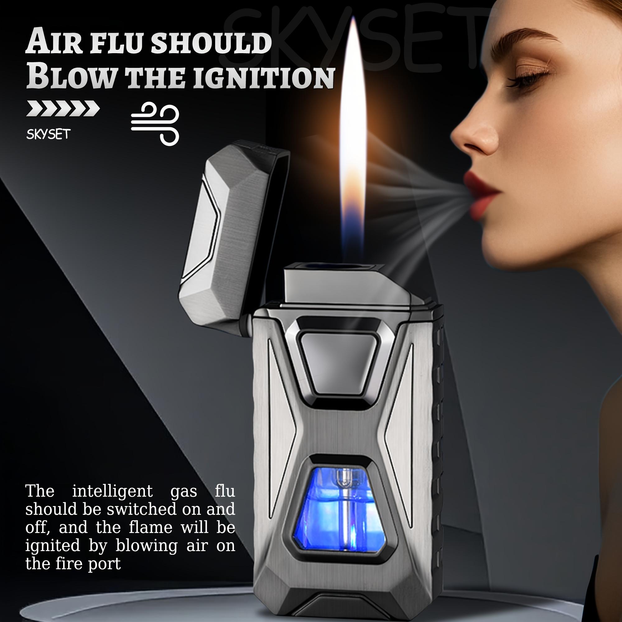 Rechargeable Type-C Butane Men's Lighter, Intelligent Voice Control Electronic Ignition, Stainless Steel Windproof Fast Charging Tool, Gift-Box Unboxing Gifts for Him Adult detail 3