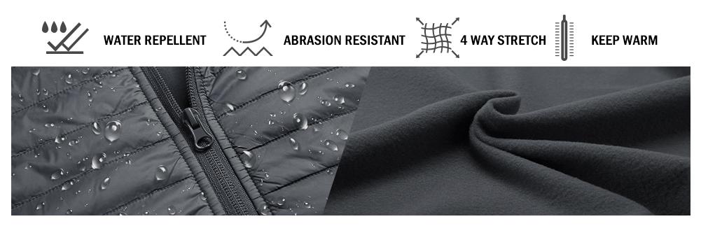 baleaf Men's Lightweight Warm Puffer Jacket Winter Down Jacket Thermal Hybrid Hiking Coat Water Resistant Packable Fabric Menswear