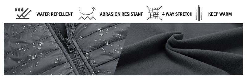 baleaf Men's Lightweight Warm Puffer Jacket Winter Down Jacket Thermal Hybrid Hiking Coat Water Resistant Packable Fabric Menswear