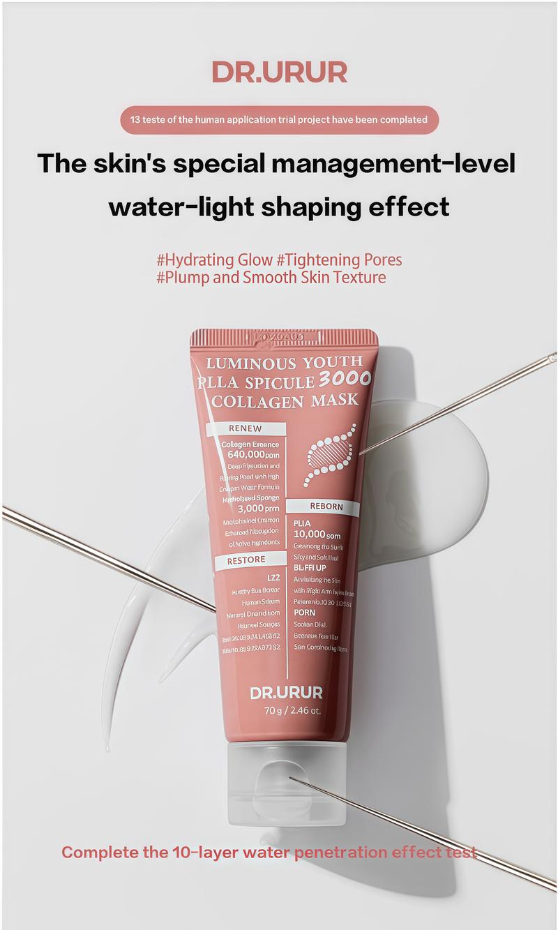 【Dr. UR UR】LUMINOUS YOUTH PLLA SPICULE 3000 COLLAGEN MASK- Korean Facial Pore Radiant Skin