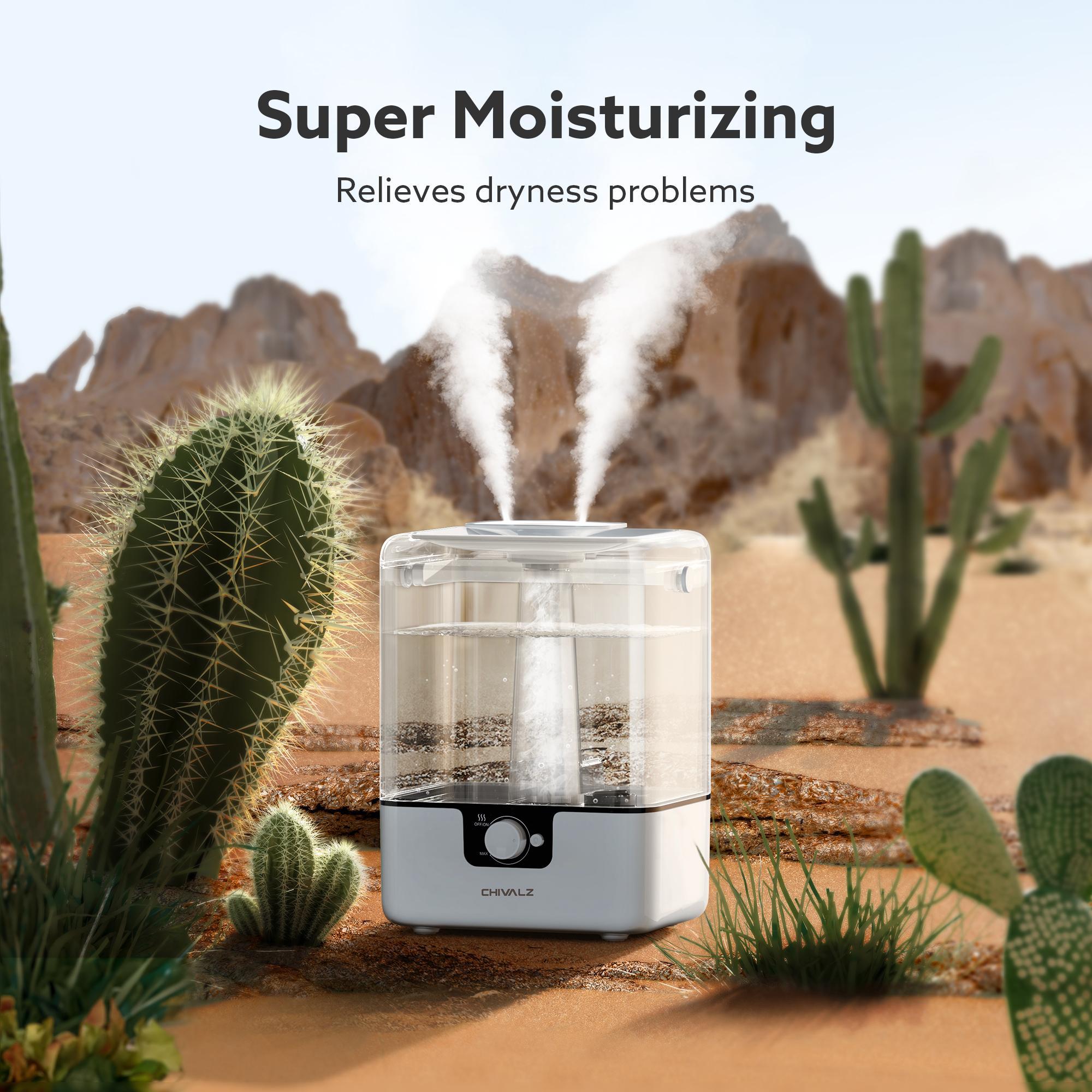 Chivalz 4L&6L Humidifier & Air Purifier with Top-Fill Design, Remote Control, Cool Mist Humidifier with 360° Nozzle, 2-IN-1 Oil Diffuser for Bedroom, Home, Baby Nursery & Plants, Household Appliances#TikTokShopBlackFriday