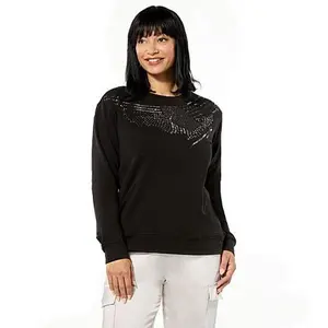 Curations x Debbie Denmon Embellished French Terry Sweatshirt