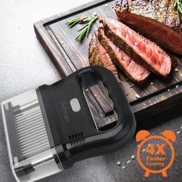 DePango Meat Tenderizer with 48 Stainless Steel Blades, Large Ergonomic Handle for Easy Pressing, Detachable Design for Thorough Cleaning, Ideal for Beef, Pork, Chicken