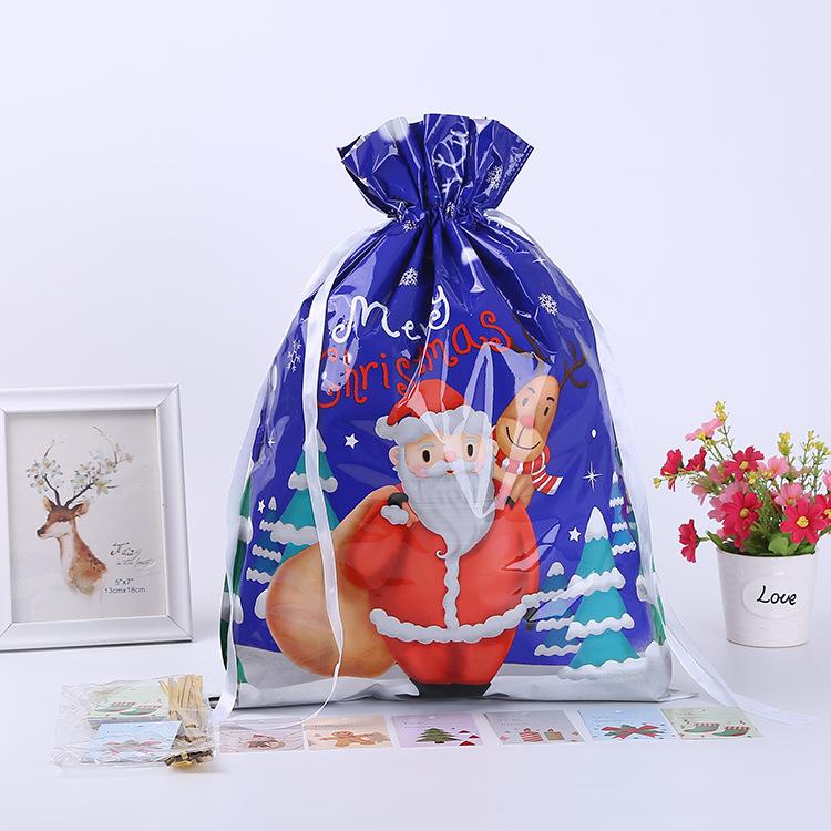30pcs Package Holiday Drawstring Gift Bags With hanging tag attached, Christmas Foil Gift Wrapping Sacks Pouches for Xmas Presents Party Favor (Large Medium Small)