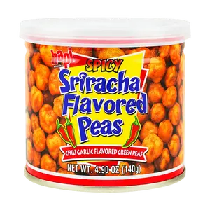 HAPI Thai Instant Crispy Green Peas, Sriracha Garlic Chili Flavor, 140g Snack Can