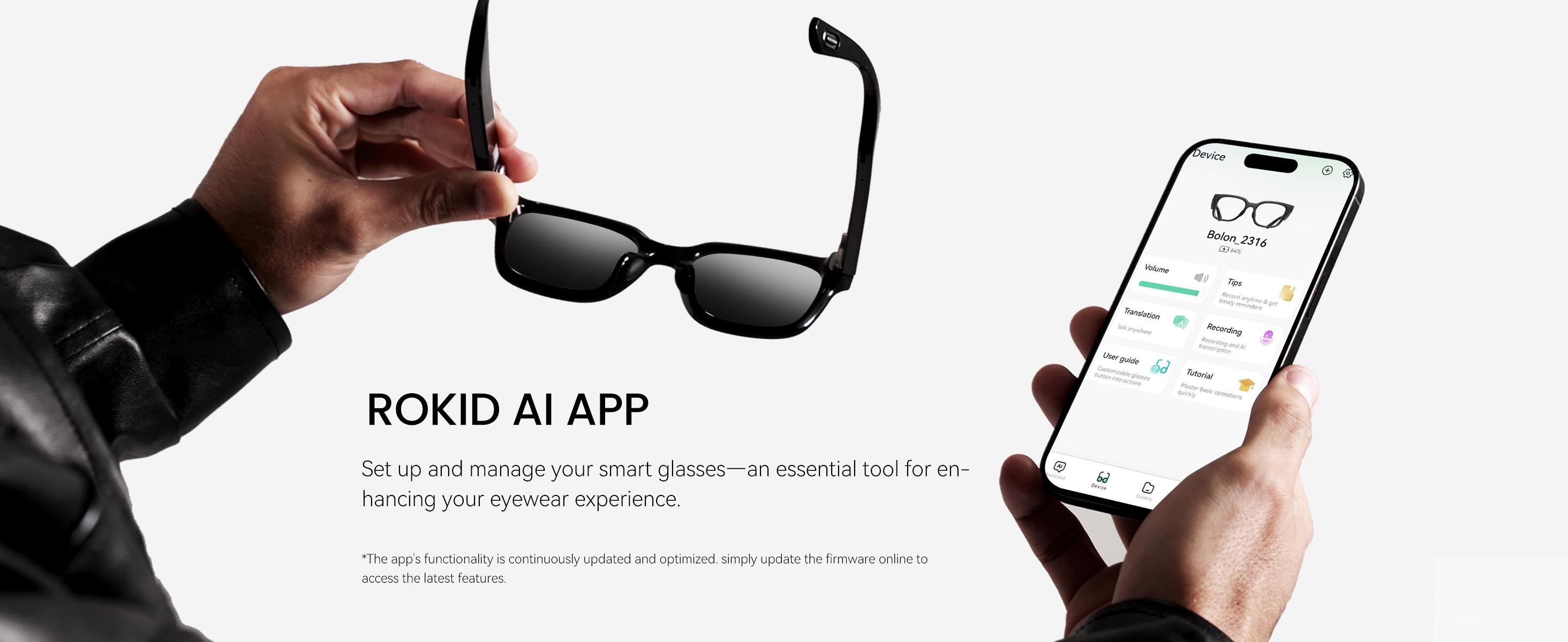 Rokid 2026 AI Glasses Style smart glasses with Gemini3 flash, real-time translation,12MP & 4K Camera, open-ear audio, Lightweight (38.5g), voice-controlled assistant, Hands-Free Calls, Productivity for Travel, Work(no display)