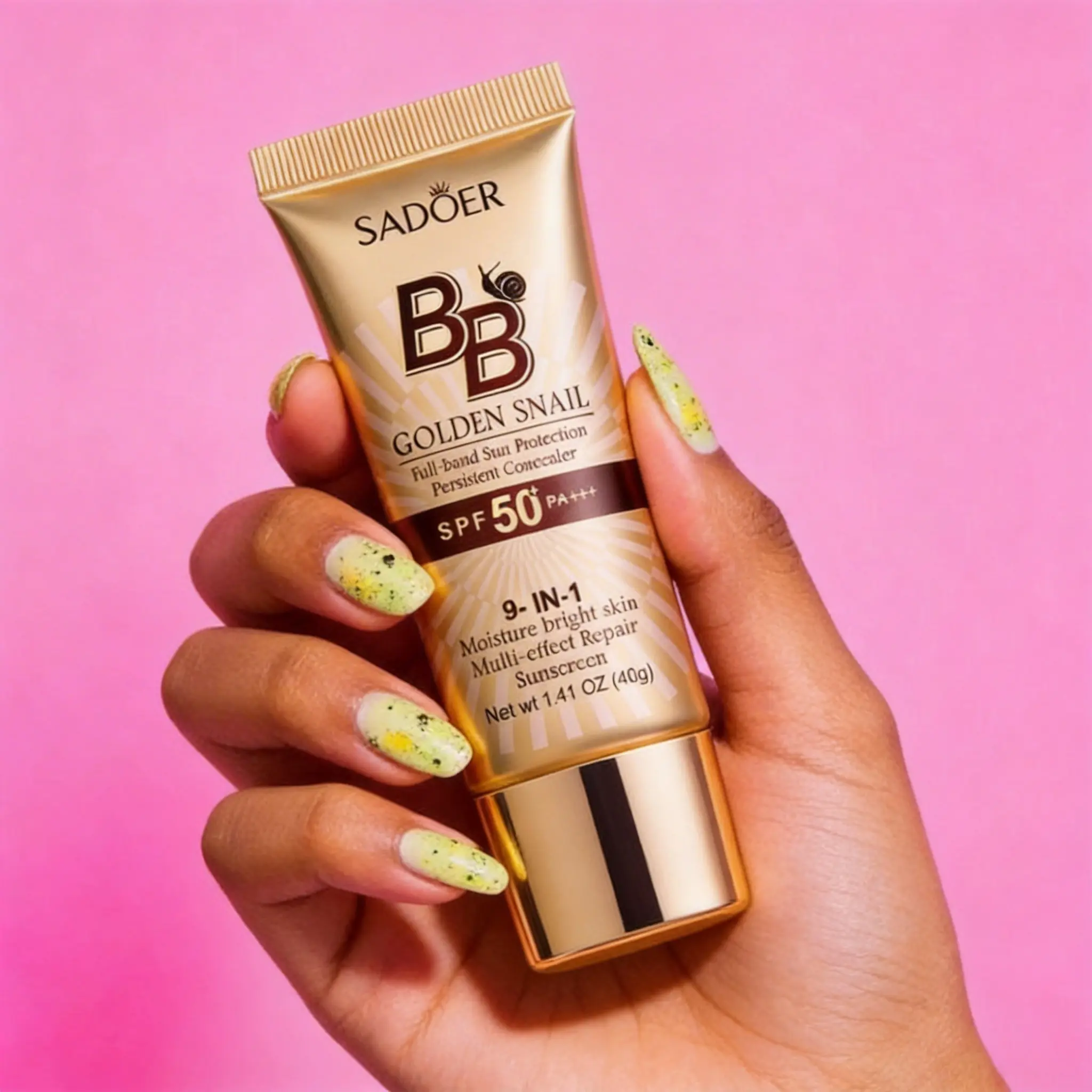 SADOER Hydrating BB Cream with SPF 50 PA+++, Lightweight Face Moisturizer and Sunblock Lotion in Ivory Shade, 40g, Sunblock Spf, Spf Makeup
