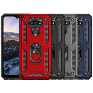 Nakedcellphone [Bandit Series] Flexible TPU Phone Case Cover with Finger Grip Viewing Stand [Anti-Shock, Anti-Fingerprint] for Cricket LG Harmony 4, LG Premier Pro Plus (L455DL)