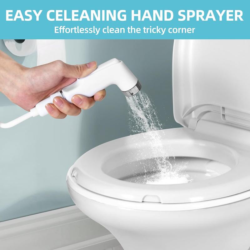 YITAMOTOR RV Toilet with Enamel Bowl Plastic Toilet Body Pedal Flush Gravity Flush High Profile with Hand Sprayer & Flange for Motorhome Caravan Car Travel