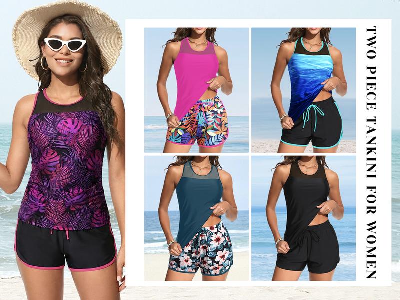 Aqua Eve Women Tankini with Shorts - Tummy Control Two Piece Swimsuit High Neck Bathing Suit with Pockets 2026 Swimwear Aqua Eve Women Tankini with Shorts - Tummy Control Two Piece Swimsuit High Neck Bathing Suit with Pockets 2026 Swimwear