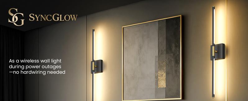 【Non-Removable Battery】Battery Operated Wall Lights Set of Two, Non-Removable Battery, 10000mAH Rechargeable Wall Lamps with Remote Control, Dimmable Black Gold LED Wireless Wall Sconces for Bedroom, Living Room, Hallway, Dining Room, 360° Rotate 3CCT