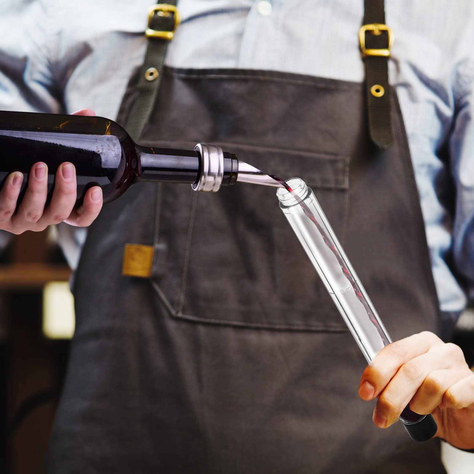 Shot Holder for Drinks and Chasers - Shot Straw with scale - Fits All Standard Bottles, Glasses