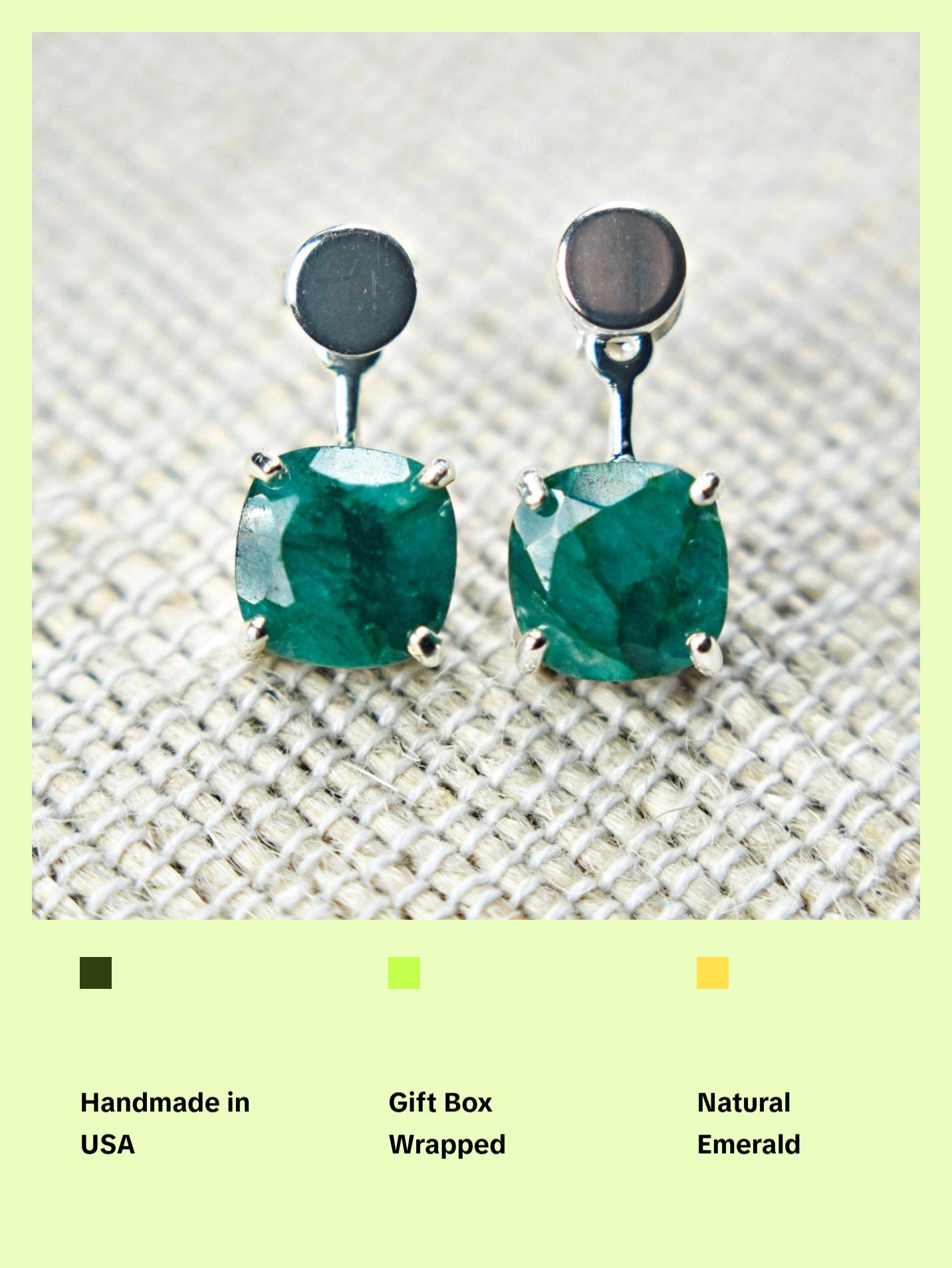 Emerald Jacket Dangle Earrings