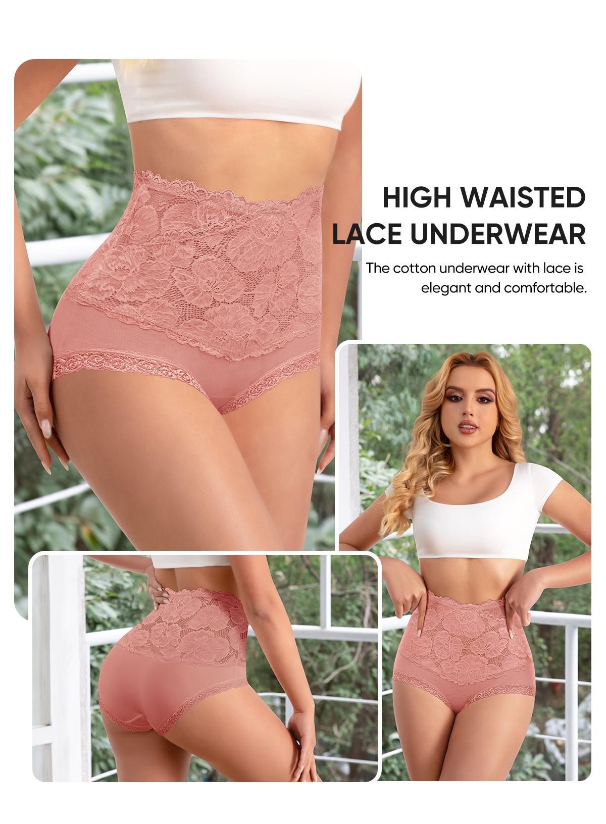 Morelect High Waist Cotton Panties for Women,5/7/10 Pcs Breathable Lace Trim Briefs,Soft Comfy Daily Wear,Elegant All Seasons Women's Underwear. SpringStatements