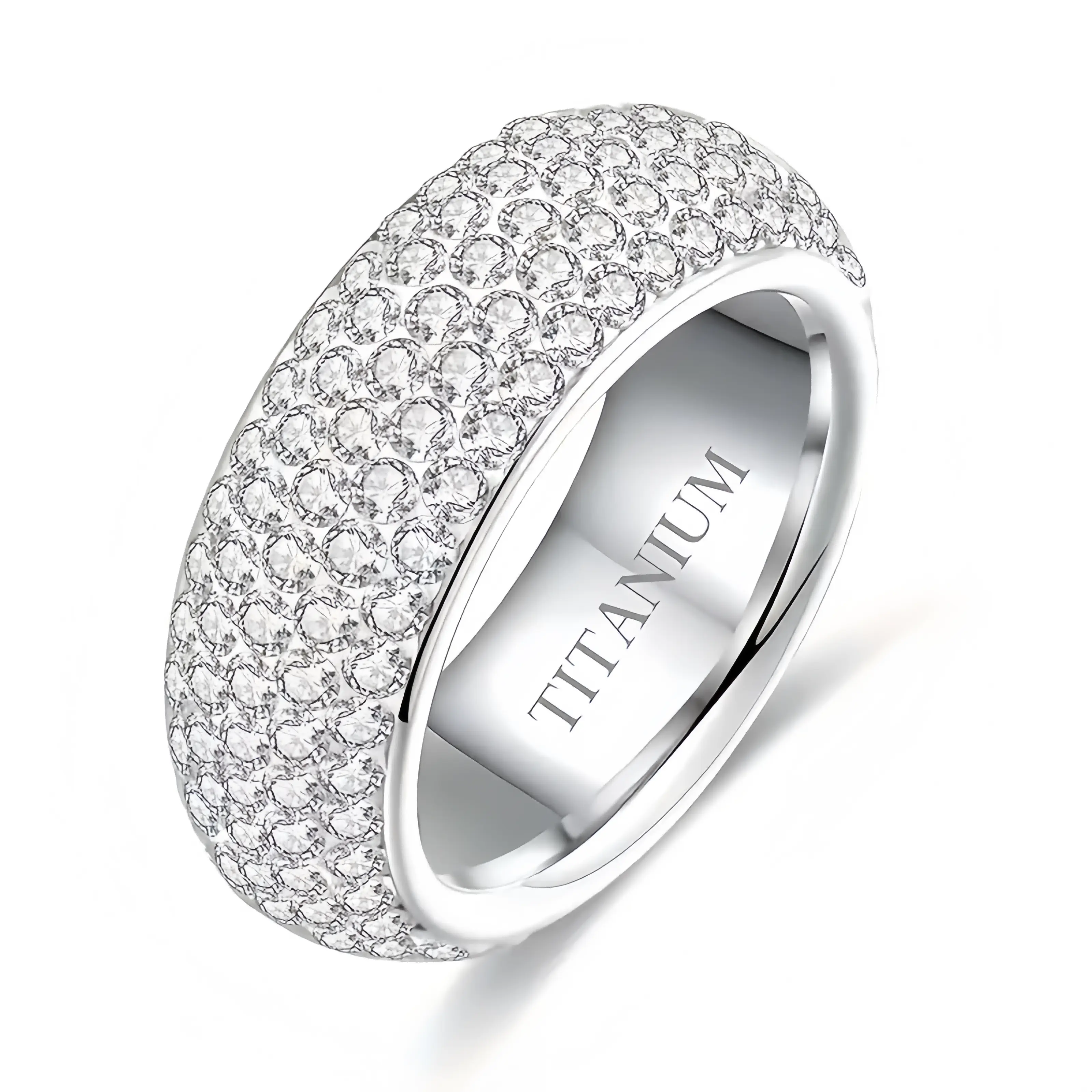 Y2K-Inspired Simple Titanium Steel Ring with Silver Plating Rhinestone Embellishments Anti-Allergic Fade-Resistant for Daily Wear and Gifting Brilliance Engagement Moissanite Wedding Rings Darry Partner, Cubic Zirconia Rings, Bridal Rings