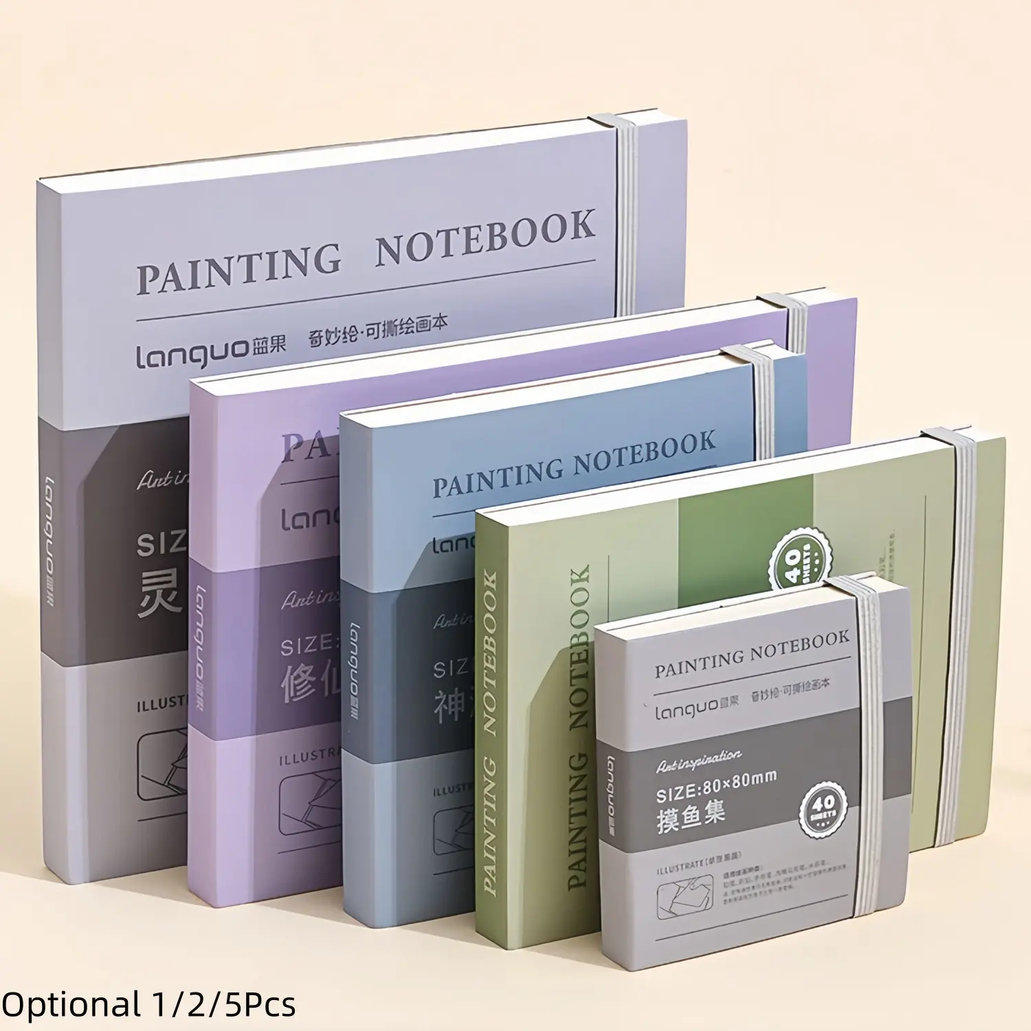 Painting Art Notebook, 4 Pcs/Set Mini Sketchbook, Travel Journal Pocket Hardcover Painting and Writing Notebook, Blank Diary Memo Planner Drawing Notebook and Scrapbook