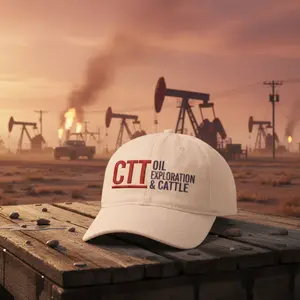 CTT Oil Exploration & Cattle Hat, Western Ranch Cap, Texas Longhorn Oilfield Dad Hat, Workwear Trucker Style Cap, Cowboy Rancher Gift