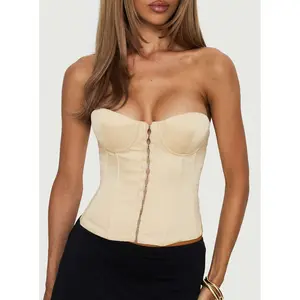 Afelia Strapless Corset Top Lemon
