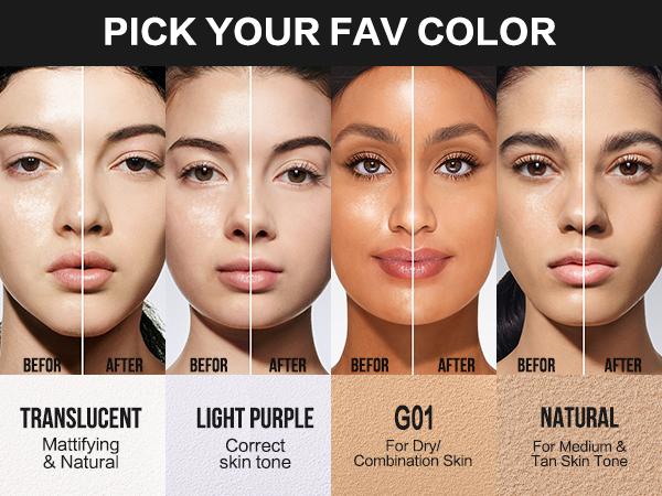 CARSLAN Soft Foucs Make-up Powder, Translucent Loose Setting Powder, Matte, Oil Control, Waterproof, Proeless, 24h Longlasting Talc Free Face Powder