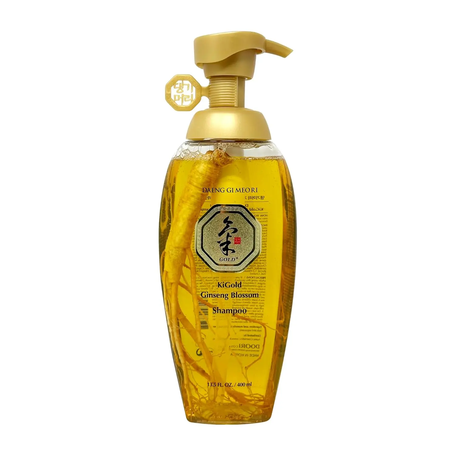 Daeng Gi Meo Ri Ki Gold Ginseng Blossom Shampoo, Nourishing Herbal Cleanser with Real Ginseng for Hair Loss & Thinning Hair, Moisturizing Keratin Formula, 13.5 fl oz (400ml)
