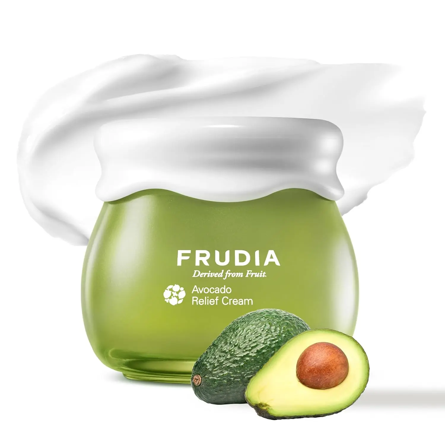 FRUDIA Avocado Relief Face Cream (1.94 oz) – Soothing and Calming Korean Face Moisturizer w/62% Avocado Extract, Panthenol & Madecassoside for Dry, Sensitive Skin | Vegan & Cruelty Free
