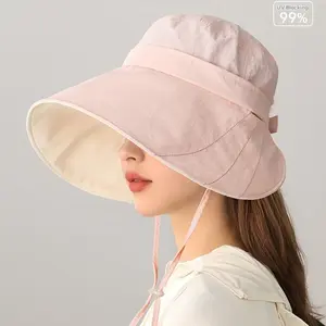 Summer sunscreen hat with extended and enlarged brim, full face protection, can tie hair in a ponytail, sun hat, UV protection hat