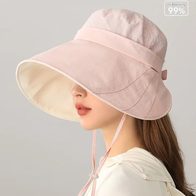 Summer sunscreen hat with extended and enlarged brim, full face protection, can tie hair in a ponytail, sun hat, UV protection hat