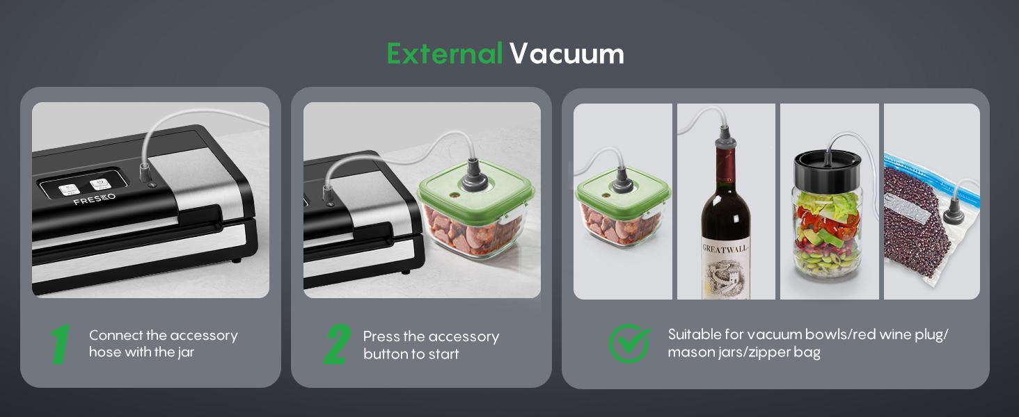 FRESKO AutoMax V8 Heavy Duty Vacuum Sealer Machine, Automatic Food Saver with Dry & Moist Modes, Built-in Cutter & Bag Storage, Includes Bags & Rolls