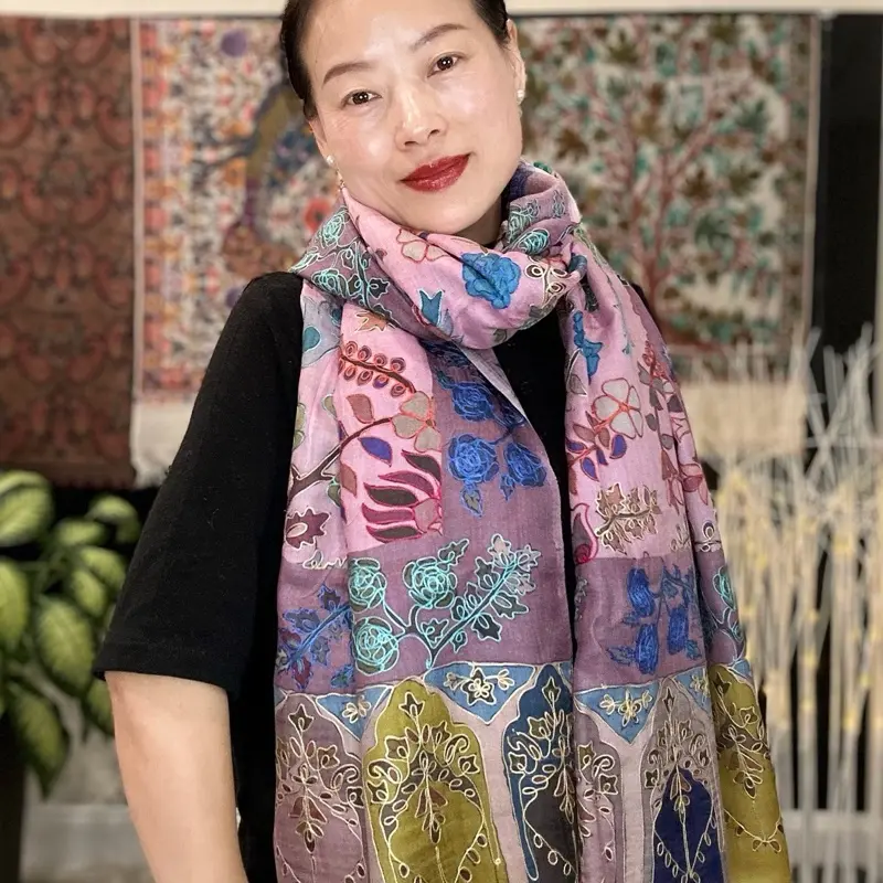 100% Cashmere Kalarm Kari Shawl