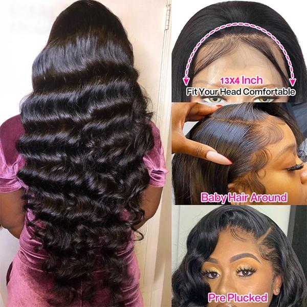13x4 Loose Deep Wave Lace Frontal Wig 5x5 Pre Cut Ready To Go Glueless Lace Closure Wig Pre Plucked Lace Front Human Hair Wigs For Women