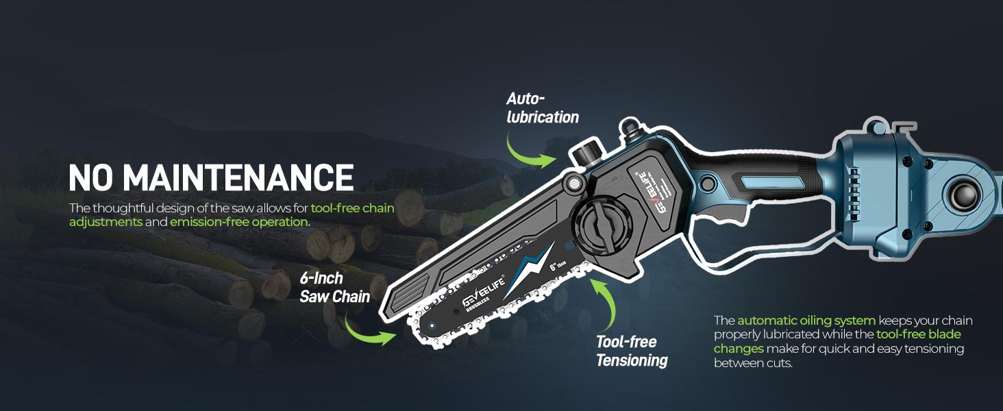 GEVEELIFE 2-in-1 Electric Pole Saw, ChainSaw, Portable Electric Cordless Saw for Wood Cutting,2 Batteries ,Pruning, Gardening, Camping - Suitable for Seniors, Women Holiday gifts GEVEELIFE 2-in-1 Electric Pole Saw, ChainSaw, Portable Electric Cordless Saw for Wood Cutting,2 Batteries ,Pruning, Gardening, Camping - Suitable for Seniors, Women Holiday gifts