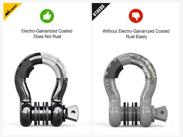 Nilight - 90052B 2 Pack 3/4" D-Ring Shackle 4.75 Ton (9500 Lbs) Capacity with 7/8" Pin Heavy Duty Off Road Recovery Shackle with Isolators & Washer Kit for Jeep Truck Vehicle Car Accessories Tow And Haul