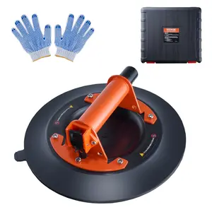 VEVOR Glass Suction Cup,  10" 990 lbs Load Capacity, Vacuum Suction Cup with Steel Handle & Carry Box, Heavy Duty Industrial Suction Cup Lifter Tool for Glass, Granite, Tile, Metal, Wood Panel Lifting