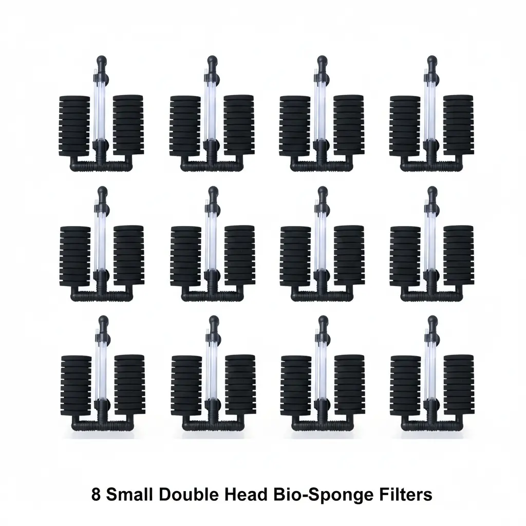 8x Small Double Head Bio-Sponge Filters