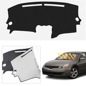 Canvcle Custom Fit Dash Cover for Nissan Altima 2007-2012 Non-Slip Anti-Glare Sunshade Dashboard Protector Black Polyester Car Interior Accessories Left Hand Drive